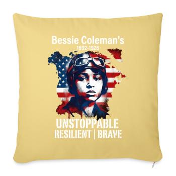 Bessie Coleman Courageous aviation pioneer - Sofa pillowcase 17,3'' x 17,3'' (45 x 45 cm) - washed yellow - Front