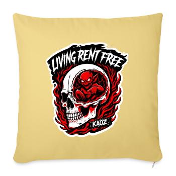 Mietfrei leben, Skull Flame - Sofakissenbezug 45 x 45 cm - Hellgelb - Vorne