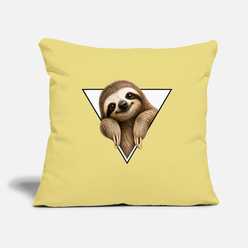 Sloth in triangle design Sofa pillowcase 17,3'' x 17,3'' (45 x 45 cm)