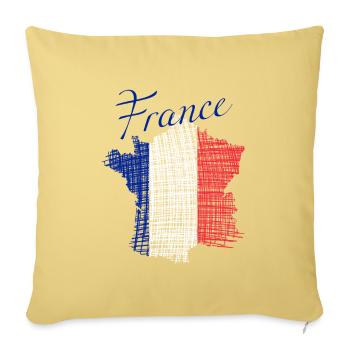 France Pinselflagge Kunst - Sofakissenbezug 45 x 45 cm - Hellgelb - Vorne