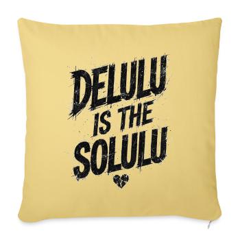 Delulu Is The Solulu - Sofa pillowcase 17,3'' x 17,3'' (45 x 45 cm) - washed yellow - Front