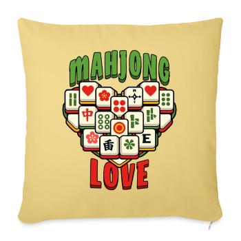 Mahjong Game Social Club Love Mahjong - Sofa pillowcase 17,3'' x 17,3'' (45 x 45 cm) - washed yellow - Front