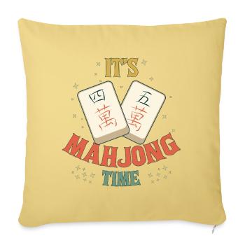 Mahjong Game Social Club It's Mahjong Time - Sofa pillowcase 17,3'' x 17,3'' (45 x 45 cm) - washed yellow - Front