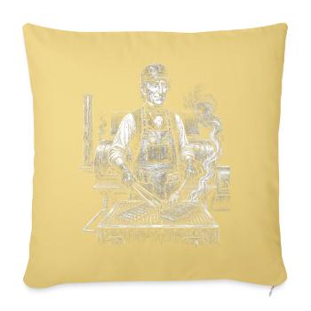 John Tyler beim BBQ-Grillen - Sofakissenbezug 45 x 45 cm - Hellgelb - Vorne