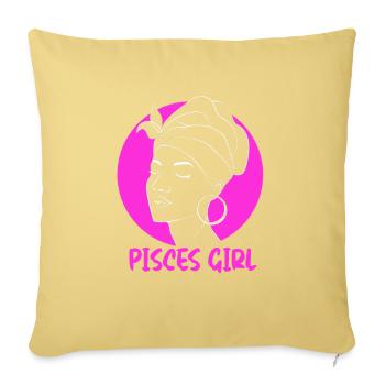 Signe du zodiaque Poissons - Housse de coussin décorative 45 x 45 cm - jaune délavé - Devant