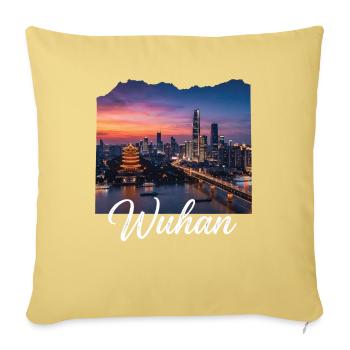 Wuhan Abendlicht Skyline - Sofakissenbezug 45 x 45 cm - Hellgelb - Vorne