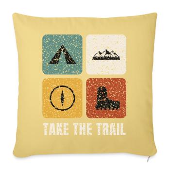 Hiking Vintage Panels - Sofa pillowcase 17,3'' x 17,3'' (45 x 45 cm) - washed yellow - Front
