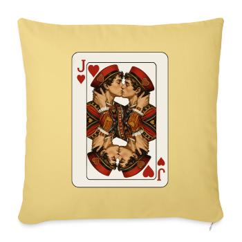 Herzbuben – Liebe ist immer das beste Blatt - Sofakissenbezug 45 x 45 cm - Hellgelb - Vorne