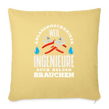 Anlagenmechaniker SHK Sanitär Heizung Handwerk - Sofakissenbezug 45 x 45 cm - Hellgelb - Vorne