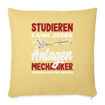 Anlagenmechaniker SHK Sanitär Heizung Handwerk - Sofakissenbezug 45 x 45 cm - Hellgelb - Vorne