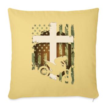 Patriotische Dirtbike-Tarnflagge - Sofakissenbezug 45 x 45 cm - Hellgelb - Vorne