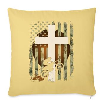 Patriotische Dirtbike-Tarnflagge - Sofakissenbezug 45 x 45 cm - Hellgelb - Vorne