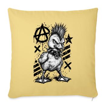 Punk Rock Duck Mohawk Anarchy Bird - Sofakissenbezug 45 x 45 cm - Hellgelb - Vorne