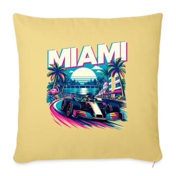 Miami Rennwochenende – Motorsport-Fan Florida - Sofakissenbezug 45 x 45 cm - Hellgelb - Vorne