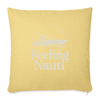 Feeling Nauti Yacht Boot Wellen Und Sterne - Sofakissenbezug 45 x 45 cm - Hellgelb - Vorne