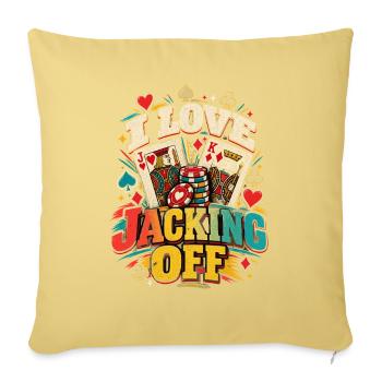 I Love Jacking Off Poker Karten und Spielkarten - Sofakissenbezug 45 x 45 cm - Hellgelb - Vorne