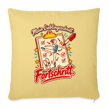 Tanzlehrer Tanzlehrerin Geschenk Fortschritt - Sofakissenbezug 45 x 45 cm - Hellgelb - Vorne