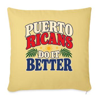 Puerto Rico Farben Rot Blau Weiß - Sofakissenbezug 45 x 45 cm - Hellgelb - Vorne