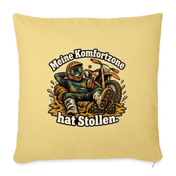 Motocross Enduro Offroad Motorradfahrer Stollen - Sofakissenbezug 45 x 45 cm - Hellgelb - Vorne