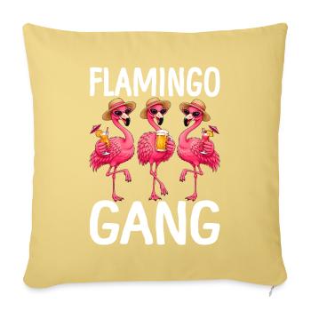 Flamingo Gang Party Gruppe Saufen Freunde - Sofakissenbezug 45 x 45 cm - Hellgelb - Vorne
