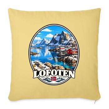 Lofoten Norwegen Urlaub Fjord Landschaft - Sofakissenbezug 45 x 45 cm - Hellgelb - Vorne