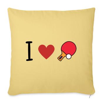 J’adore le ping-pong - Housse de coussin décorative 45 x 45 cm - jaune délavé - Devant