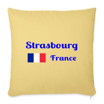 Strasbourg France- Stylish prints - Sofa pillowcase 17,3'' x 17,3'' (45 x 45 cm) - washed yellow - Front