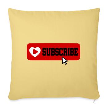 Fabulous YouTube Channel Subscribe Button Icon - Sofa pillowcase 17,3'' x 17,3'' (45 x 45 cm) - washed yellow - Front