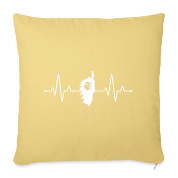 Heart Rhythm ECG Corsican Pride Moor's Head - Sofa pillowcase 17,3'' x 17,3'' (45 x 45 cm) - washed yellow - Front