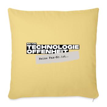 Bin für Technologieoffenheit – Meine Fax-Nr. ist… - Sofakissenbezug 45 x 45 cm - Hellgelb - Vorne