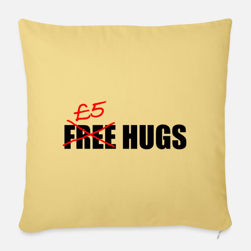 Câlins gratuits de 5 £ - Housse de coussin décorative 45 x 45 cm - jaune délavé
