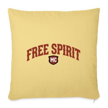 Lettrage Free Spirit MC - Housse de coussin décorative 45 x 45 cm - jaune délavé - Devant