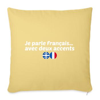 je parle français avec deux accents - Housse de coussin décorative 45 x 45 cm - jaune délavé - Devant