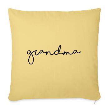 Grand-mère / Grand-mère / Grand-mère - Housse de coussin décorative 45 x 45 cm - jaune délavé - Devant