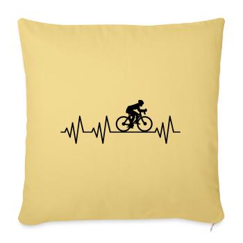 Herzschlag Fahrrad Fahrradfahrer Fahrradfahren - Sofakissenbezug 45 x 45 cm - Hellgelb - Vorne