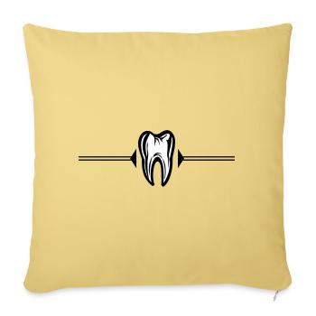 Icône de la dent dentiste - Housse de coussin décorative 45 x 45 cm - jaune délavé - Devant