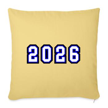 Année 2026 - Housse de coussin décorative 45 x 45 cm - jaune délavé - Devant