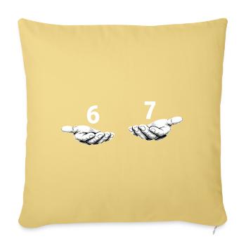 Six Seven Hands Meme - 6 7 - Drawing of hands  - Sofa pillowcase 17,3'' x 17,3'' (45 x 45 cm) - washed yellow - Front