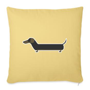 teckel - Housse de coussin décorative 45 x 45 cm - jaune délavé - Devant