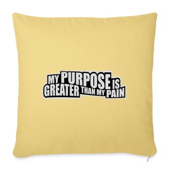 Mon but est plus grand que ma douleur, ce qui signifie le logo des guillemets - Housse de coussin décorative 45 x 45 cm - jaune délavé - Devant