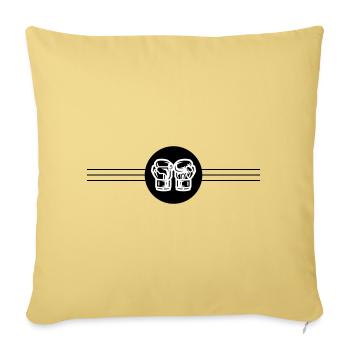 Icône des gants de boxe - Housse de coussin décorative 45 x 45 cm - jaune délavé - Devant