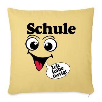Abschluß , Schule ich habe fertig (25) - Sofakissenbezug 45 x 45 cm - Hellgelb - Vorne