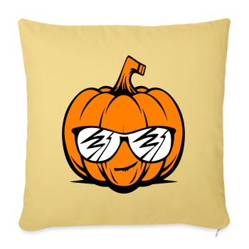Citrouille d’Halloween drôle - Housse de coussin décorative 45 x 45 cm - jaune délavé - Devant