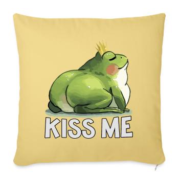 Royal Toad Kiss Me Fat Frog - Sofa pillowcase 17,3'' x 17,3'' (45 x 45 cm) - washed yellow - Front