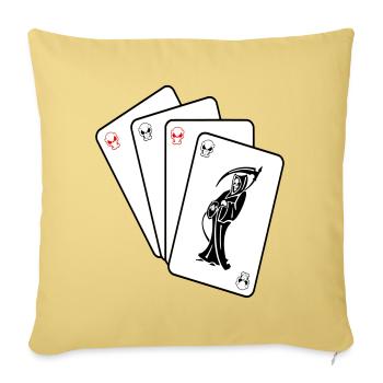 Grim Reaper Cards - Sofa pillowcase 17,3'' x 17,3'' (45 x 45 cm) - washed yellow - Front