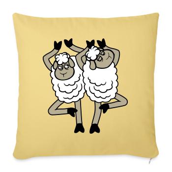 Schaf Paar Verärgert Gestört Baum Pose Yoga Rempel - Sofa pillowcase 17,3'' x 17,3'' (45 x 45 cm) - washed yellow - Front