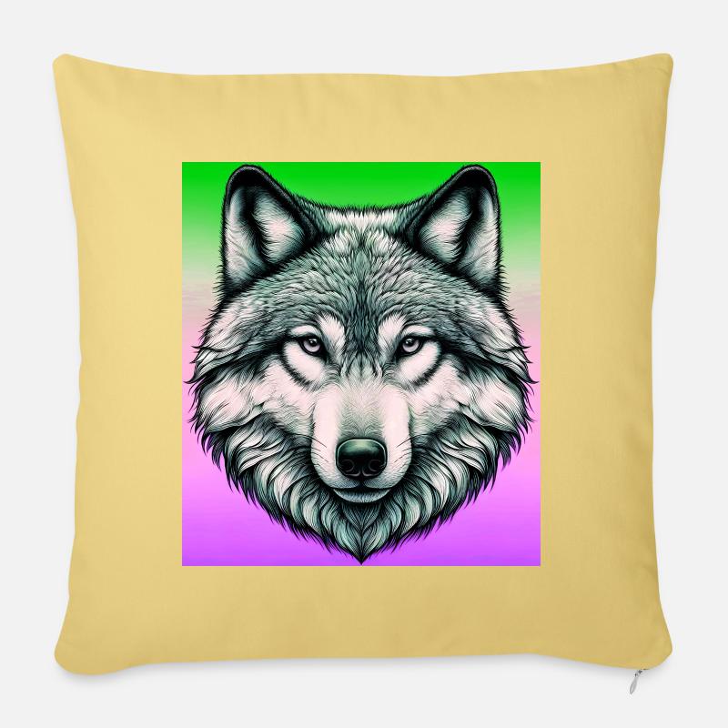 Wolf - Sofakissenbezug 45 x 45 cm - Hellgelb
