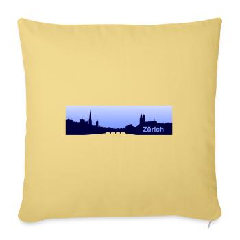 Zürich City - Skyline - Stadt - Design - Züri Love - Sofakissenbezug 45 x 45 cm - Hellgelb - Vorne