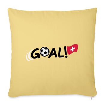 Goal! Schweizer Fussballflagge - Sofakissenbezug 45 x 45 cm - Hellgelb - Vorne