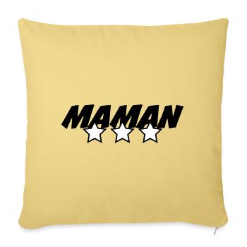 Maman d'Amour - Fête des Mères - Housse de coussin décorative 45 x 45 cm - jaune délavé - Devant